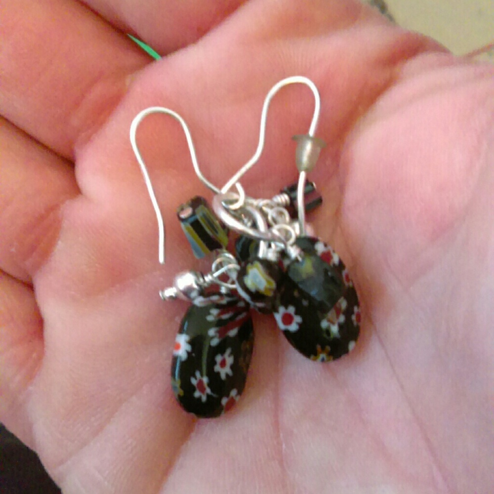 Handblown glass earrings